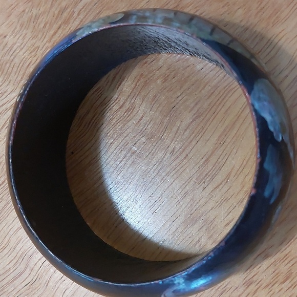 Alligator Crocodile Wood Bangle Bracelet Unique Reptile Hand Painted - Picture 3 of 4